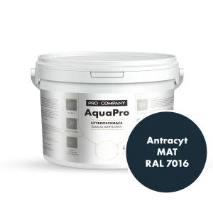 Szybkoschnąca uniwersalna emalia akrylowa Aqua Pro Antracyt MAT RAL 7016 2,7L