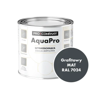 Szybkoschnąca uniwersalna emalia akrylowa Aqua Pro Grafitowy MAT RAL 7024 0,7L