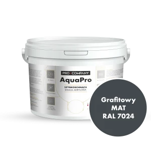 Szybkoschnąca uniwersalna emalia akrylowa Aqua Pro Grafitowy MAT RAL 7024 2,7L
