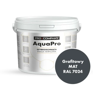 Szybkoschnąca uniwersalna emalia akrylowa Aqua Pro Grafitowy MAT RAL 7024 9L