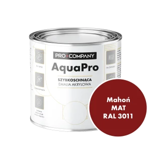 Szybkoschnąca uniwersalna emalia akrylowa Aqua Pro Mahoń MAT RAL 3011 0,7L
