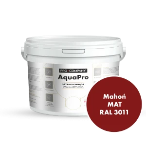 Szybkoschnąca uniwersalna emalia akrylowa Aqua Pro Mahoń MAT RAL 3011 2,7L