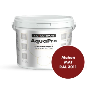 Szybkoschnąca uniwersalna emalia akrylowa Aqua Pro Mahoń MAT RAL 3011 9L