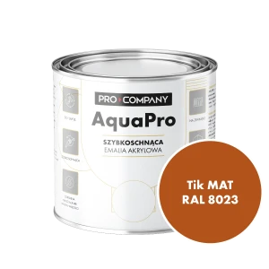 Szybkoschnąca uniwersalna emalia akrylowa Aqua Pro Tik MAT RAL 8023 0,7L