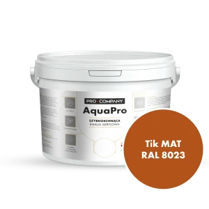 Szybkoschnąca uniwersalna emalia akrylowa Aqua Pro Tik MAT RAL 8023 2,7L