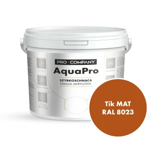 Szybkoschnąca uniwersalna emalia akrylowa Aqua Pro Tik MAT RAL 8023 9L