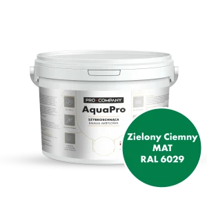 Szybkoschnąca uniwersalna emalia akrylowa Aqua Pro Zielony Ciemny MAT RAL 6029 2,7L