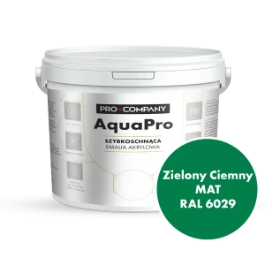 Szybkoschnąca uniwersalna emalia akrylowa Aqua Pro Zielony Ciemny MAT RAL 6029 9L
