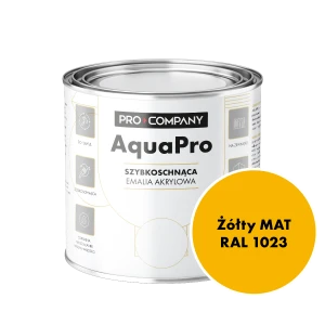 Szybkoschnąca uniwersalna emalia akrylowa Aqua Pro Żółty MAT RAL 1023 0,7L