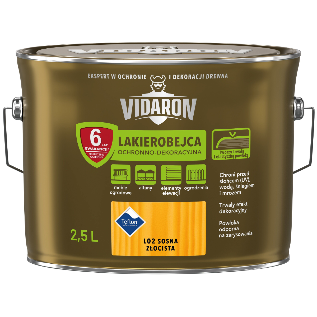 VIDARON Lakierobejca ochronno-dekoracyjna sosna złocista L02 2,5L