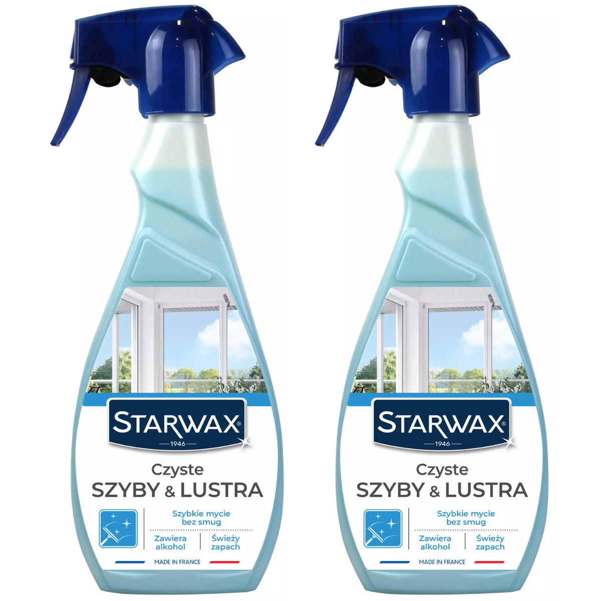 STARWAX Czyste szyby płyn do mycia szyb i luster na alkoholu 2x500ml