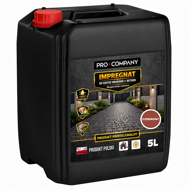 PRO COMPANY Impregnat barwiący do kostki brukowej i betonu czerwony 5L