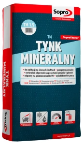 Cienkowarstwowy tynk mineralny do elewacji SOPRO SoproTherm TM Baranek 1,5mm 25kg