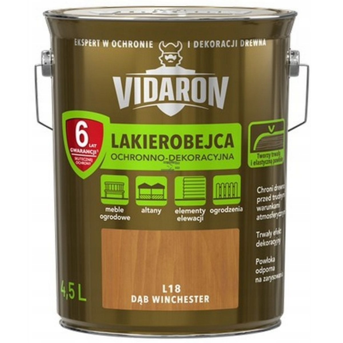  VIDARON Lakierobejca ochronno-dekoracyjna dąb winchester L18 4,5L