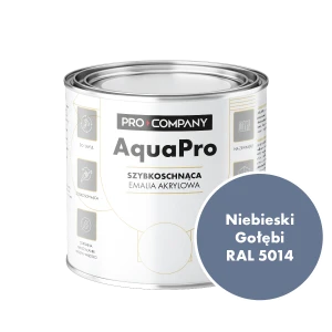 AQUA PRO Emalia Akrylowa Szybkoschnąca 0,8L Niebieski Gołębi RAL 5014