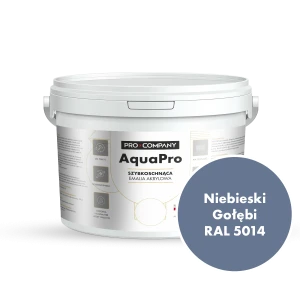 AQUA PRO Emalia Akrylowa Szybkoschnąca 3L Niebieski Gołębi RAL 5014
