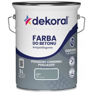 DEKORAL AKRYLIT B Farba do betonu antypoślizgowa szary mat 5L