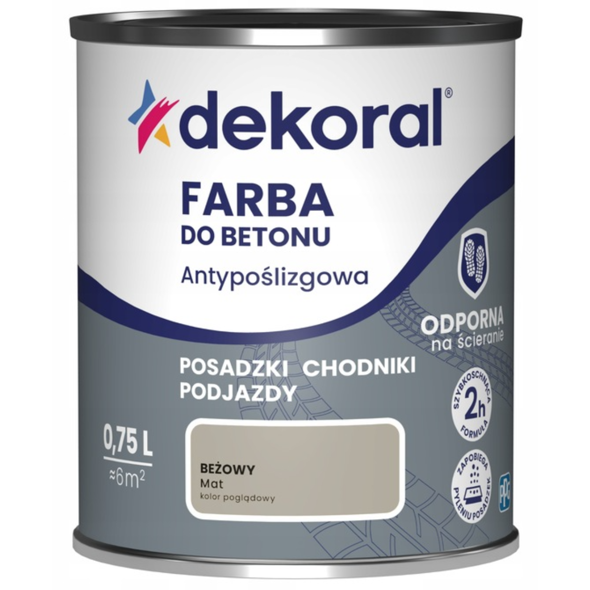 DEKORAL AKRYLIT B Farba do betonu antypoślizgowa beżowy mat 750ml
