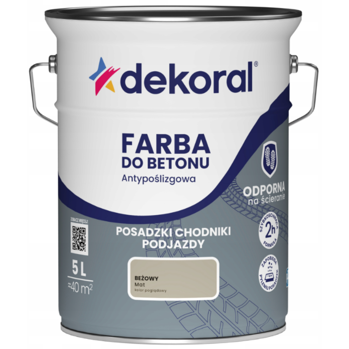 DEKORAL AKRYLIT B Farba do betonu antypoślizgowa beżowy mat 5L