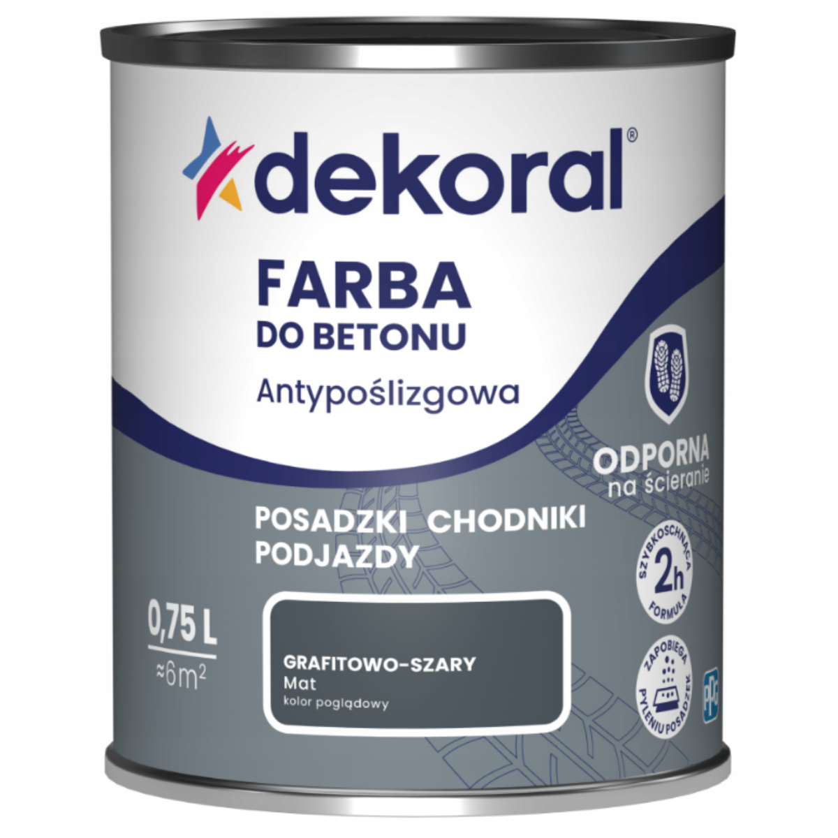  DEKORAL AKRYLIT B Farba do betonu antypoślizgowa grafitowo-szary mat 750ml