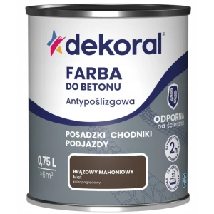 DEKORAL AKRYLIT B Farba do betonu antypoślizgowa brązowy mahoniowy mat 750ml