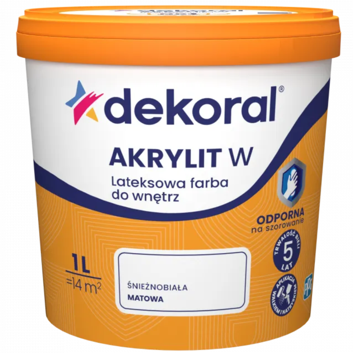 DEKORAL AKRYLIT W Lateksowa farba do wnętrz biały mat 1L