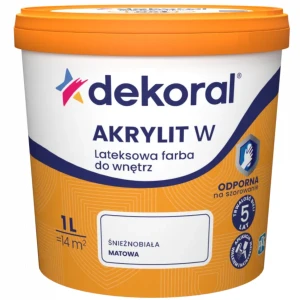 DEKORAL AKRYLIT W Lateksowa farba do wnętrz biały mat 1L
