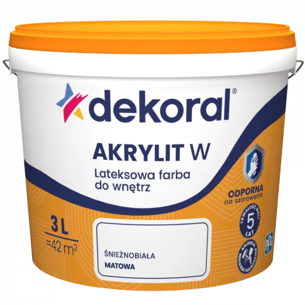 DEKORAL AKRYLIT W Lateksowa farba do wnętrz biały mat 3L