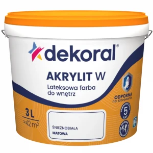 DEKORAL AKRYLIT W Lateksowa farba do wnętrz biały mat 3L