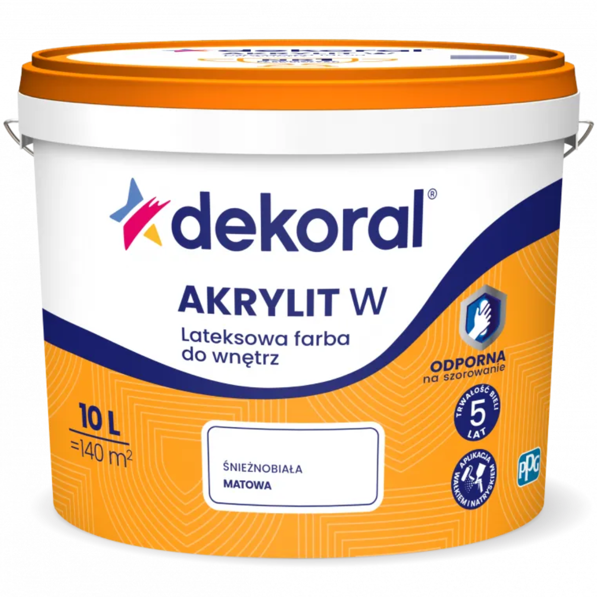 DEKORAL AKRYLIT W Lateksowa farba do wnętrz biały mat 10L