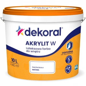 DEKORAL AKRYLIT W Lateksowa farba do wnętrz biały mat 10L
