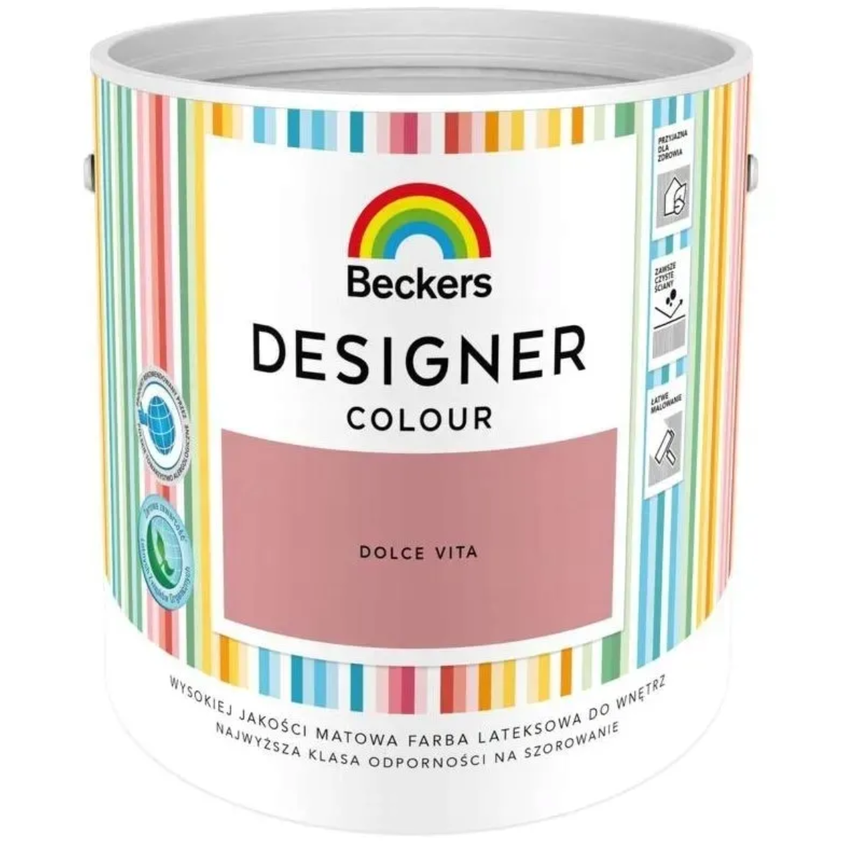 BECKERS DESIGNER Farba lateksowa plamoodporna zgaszony róż dolce vita 2,5L