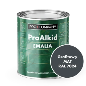 Szybkoschnąca emalia alkidowa do metalu Pro Alkid Grafitowy MAT RAL 7024 0,9L 