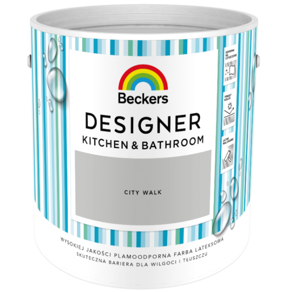 BECKERS DESIGNER Kuchnia i Łazienka Farba lateksowa szara city walk 2,5L