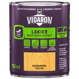 VIDARON Lakier do drewna bezpodkładowy bezbarwny połysk 750ml
