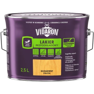 VIDARON Lakier do drewna bezpodkładowy bezbarwny połysk 2,5L