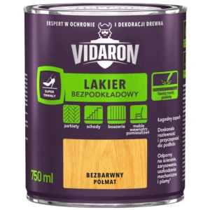 VIDARON Lakier do drewna bezpodkładowy bezbarwny półmat 750ml