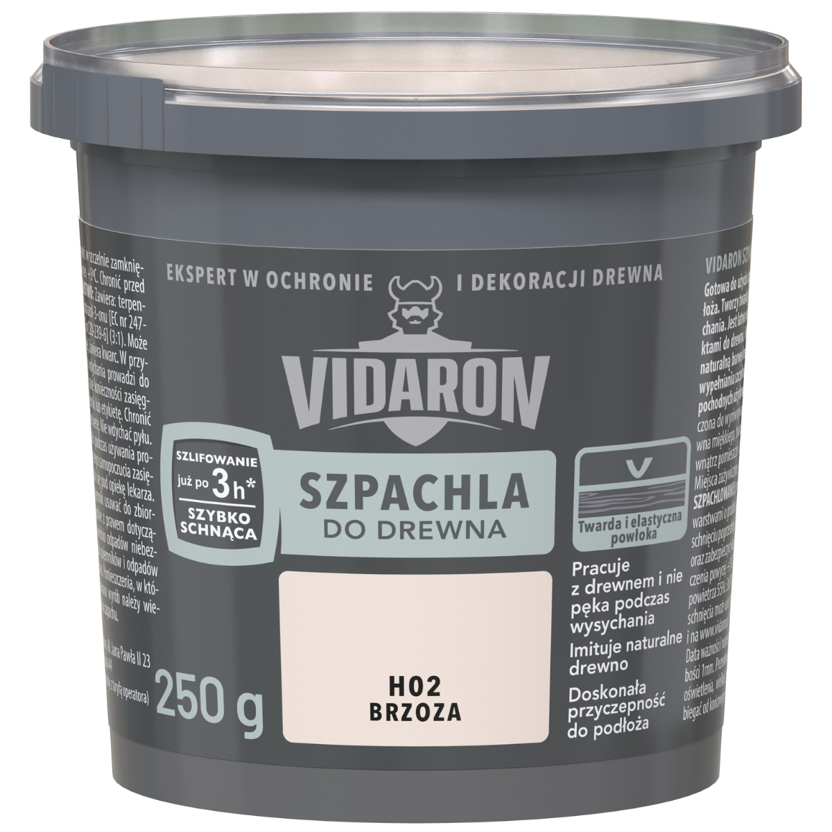 VIDARON Szpachla do drewna szybkoschnąca brzoza H02 250g