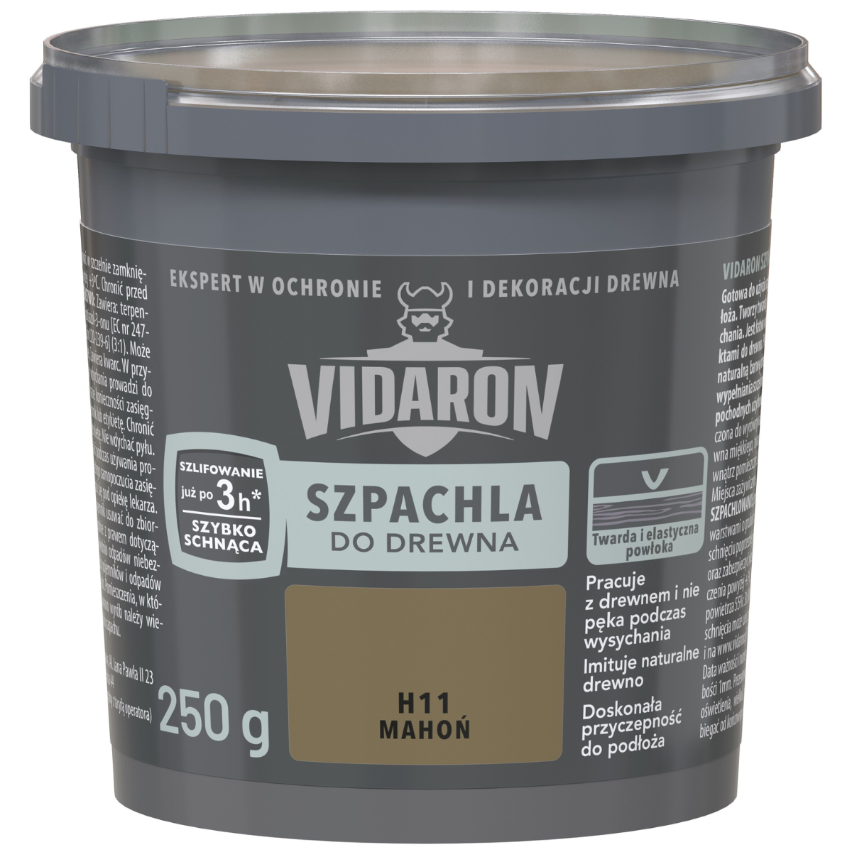 VIDARON Szpachla do drewna szybkoschnąca mahoń H11 250g