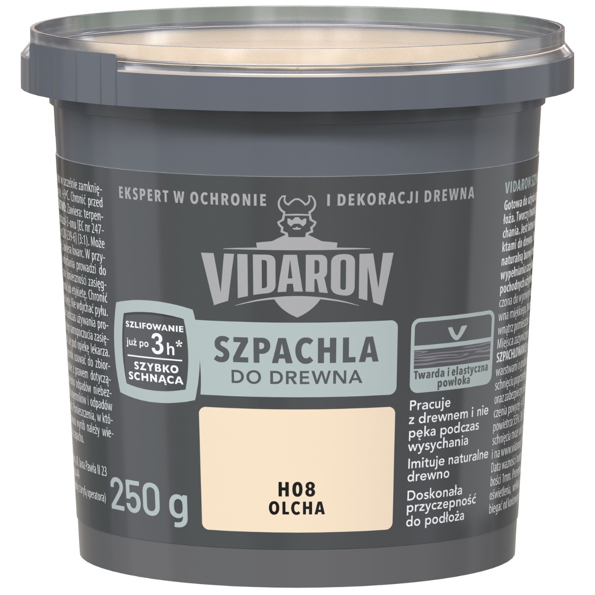 VIDARON Szpachla do drewna szybkoschnąca olcha H08 250g