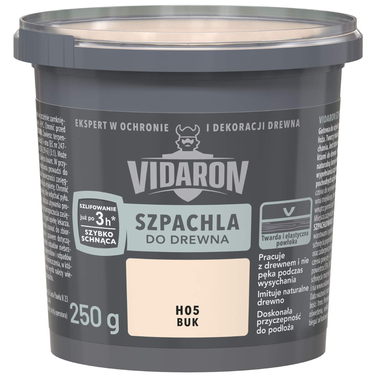 VIDARON Szpachla do drewna szybkoschnąca buk H05 250g