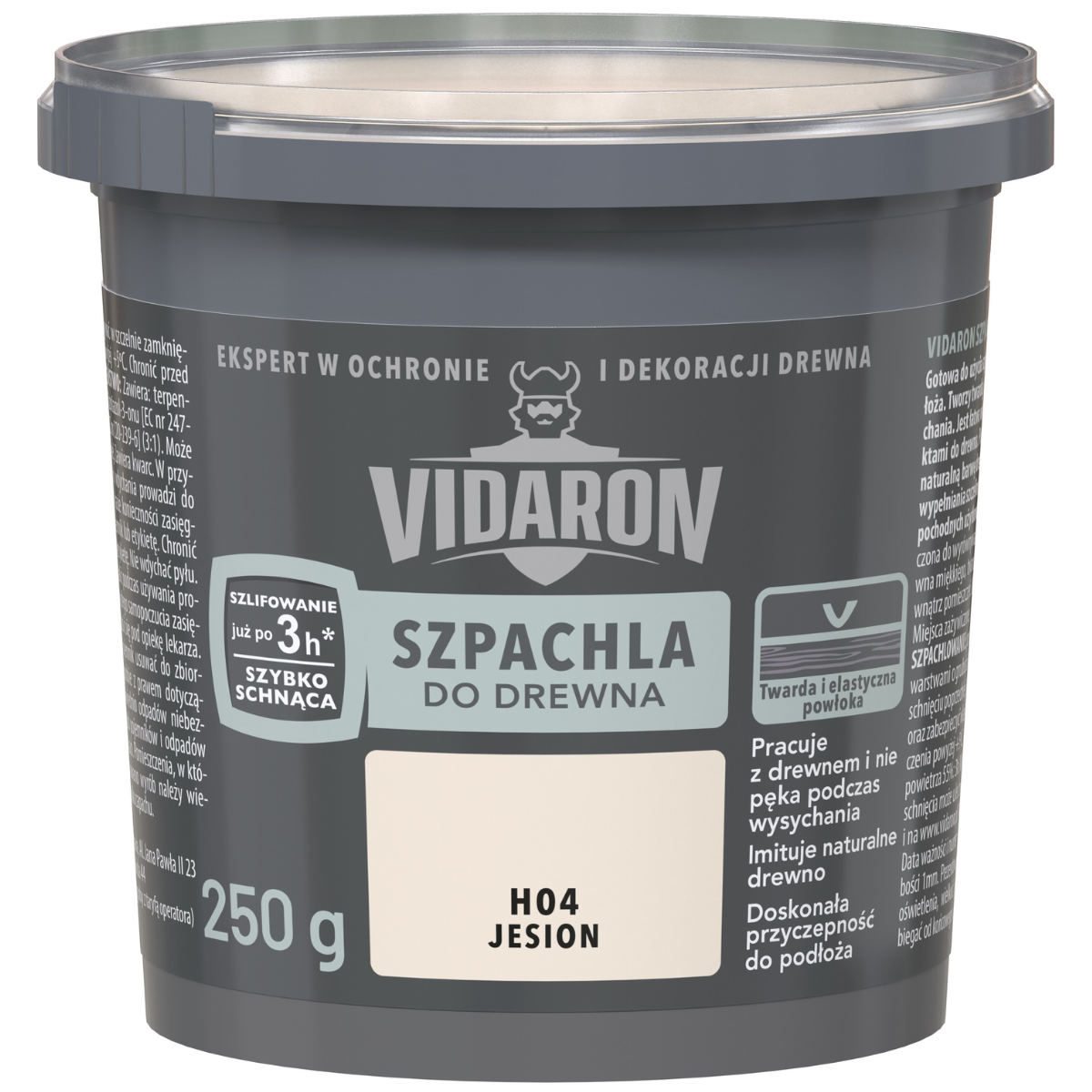 VIDARON Szpachla do drewna szybkoschnąca jesion H04 250g