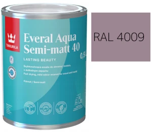 TIKKURILA Everal Aqua Semi Matt [40] 0,9l KOLORFIOLETOWY PASTELOWY RAL 4009