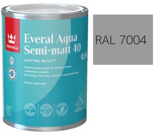 TIKKURILA Everal Aqua Semi Matt [40] 0,9l KOLOR SZARY SYGNAŁOWY RAL 7004
