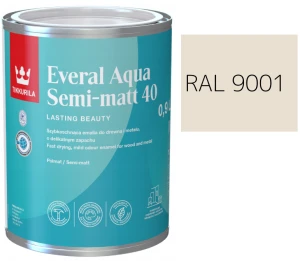 TIKKURILA Everal Aqua Semi Matt [40] 0,9l KOLOR KREMOWY RAL 9001
