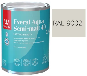 TIKKURILA Everal Aqua Semi Matt [40] 0,9l KOLOR SZARO BIAŁY RAL 9002