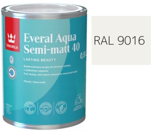TIKKURILA Everal Aqua Semi Matt [40] 0,9l KOLOR BIAŁY DROGOWY RAL 9016