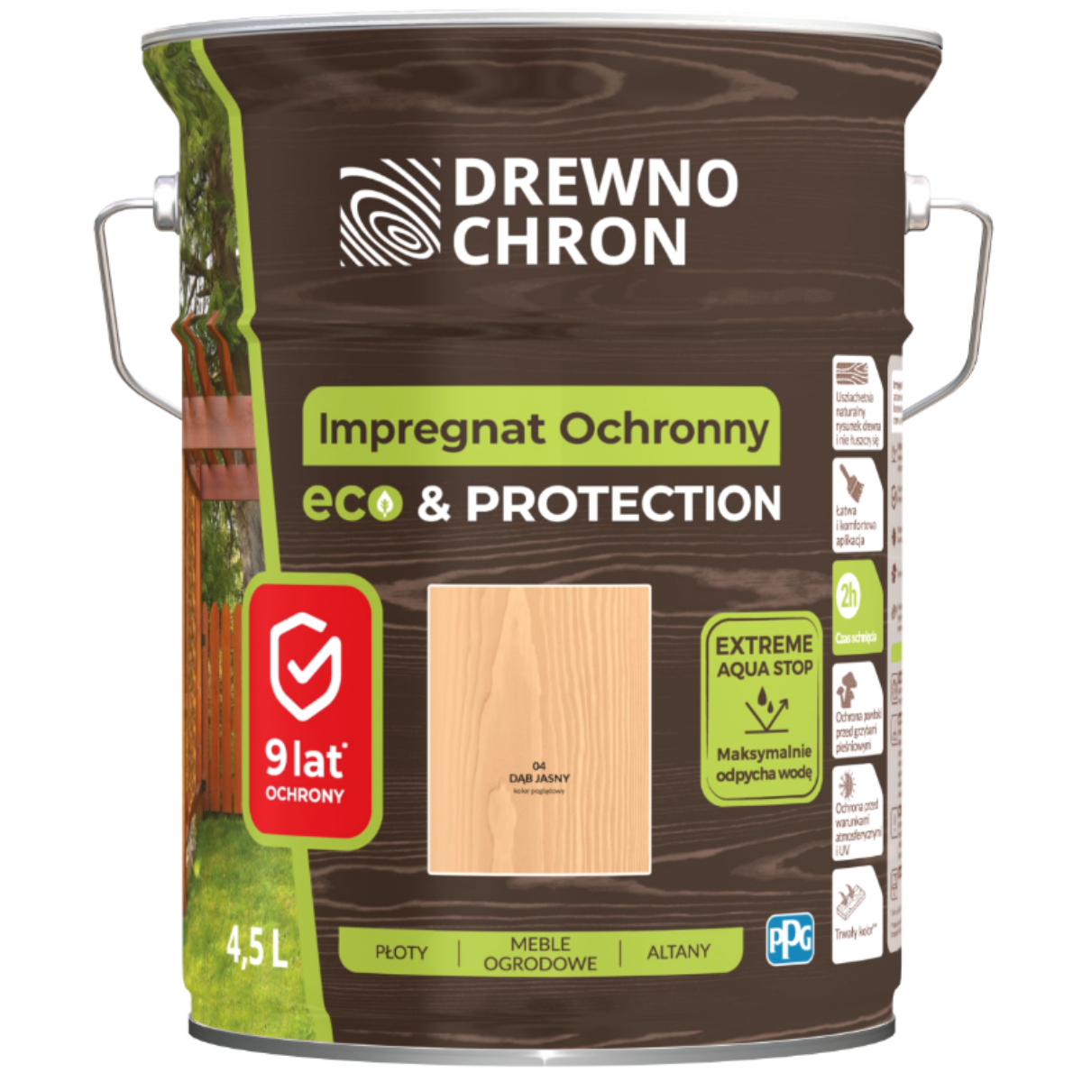DREWNOCHRON Impregnat Ochronny Eco&Protection dąb jasny 4,5L