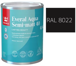 TIKKURILA Everal Aqua Semi Matt [40] czarno brązowy  RAL 8022