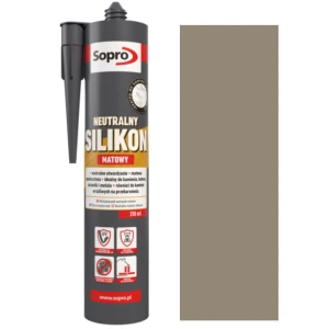 SOPRO Silikon neutralny sanitarny i dylatacyjny matowy piaskowy szary 310ml